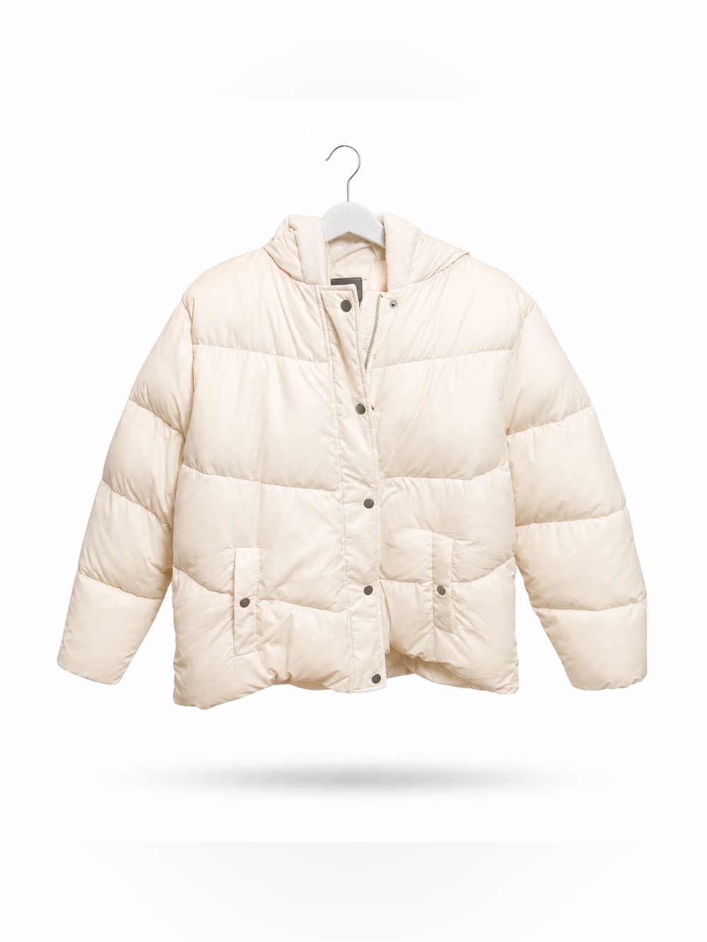 Hudson Women’s White Puffer Jacket Size XL Insulated Full Zip Winter Coat